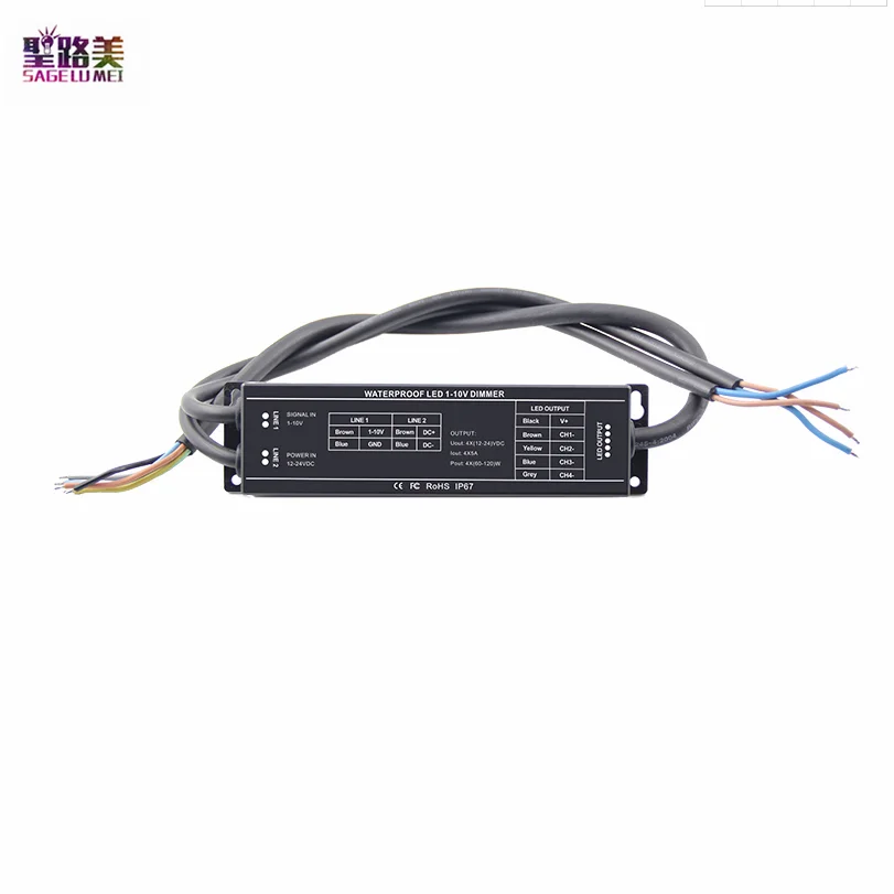 

DC12V-24V Waterproof 1-10V Dimming Driver CV PWM Dimmer For LED Lamp Tape Ribbon Strip Light