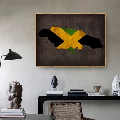 Карта флага страны плакат флаг Ямайки карта холст печать домашний декор