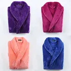 Женский фланелевый Халат, теплый однотонный халат с длинными рукавами и карманами, для сна, на зиму, 2019