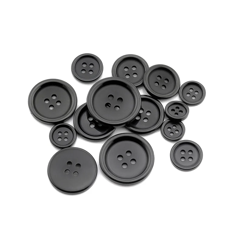 Новинка 20 шт. декоративные пуговицы из смолы черного и белого цвета с 4
