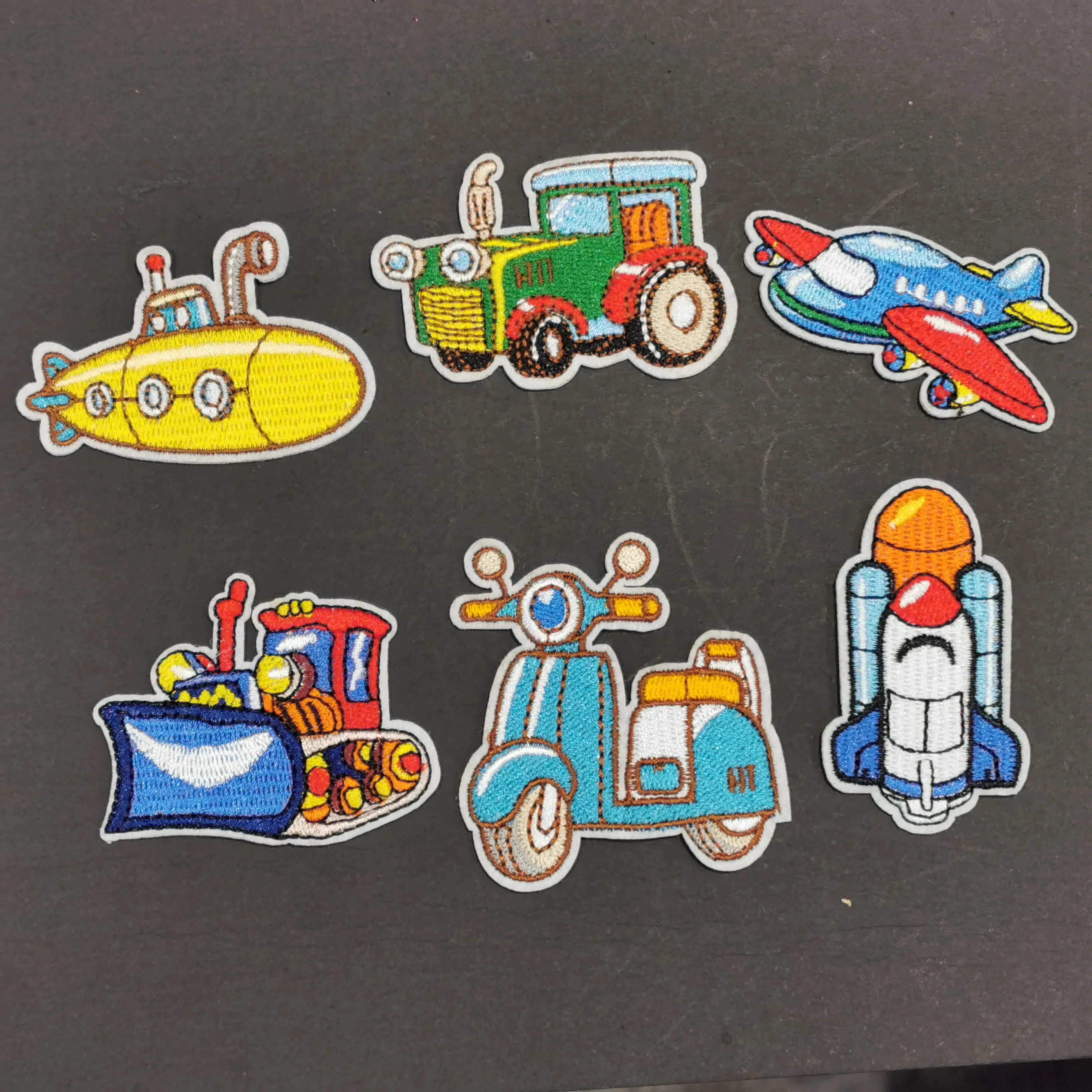 10 шт. вышивка в виде автомобиля самолета ракеты нашивки аппликация значок
