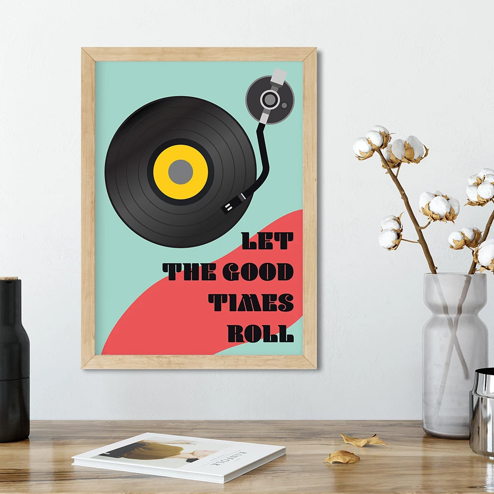 Винтажная виниловая живопись настенная Картина на холсте скандинавский постер и