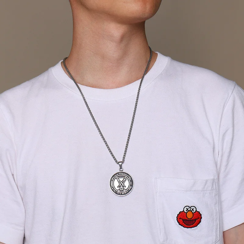 Lucifer Sigil хотите, нужно, сатана, оккультная Утренняя звезда, ожерелье для мужчин, нержавеющая сталь, языческие украшения, 24 дюйма, цепочка