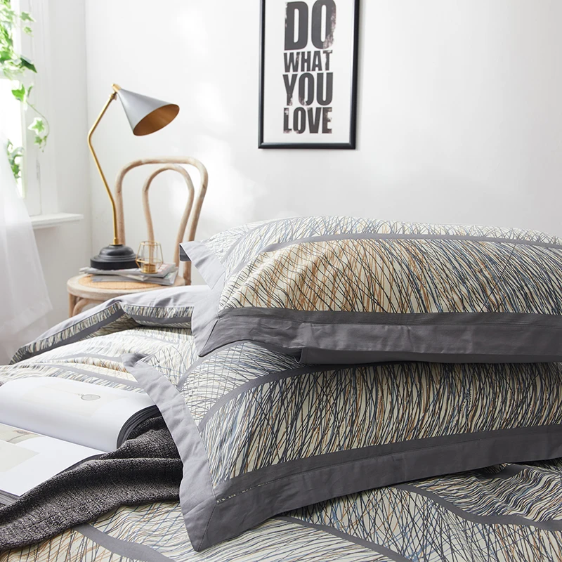 Комплект простых пододеяльников в полоску 4 шт. простыни из 100% египетского хлопка