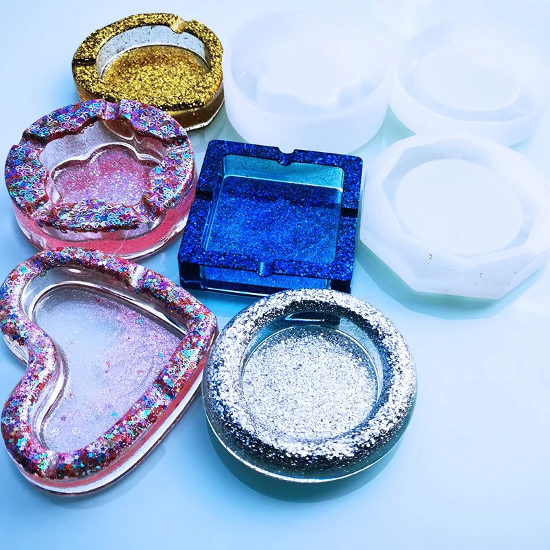 

1 шт. пепельница для поделок «сделай сам», прозрачная УФ-смола, эпоксидная смола, силиконовые комбинированные формы для «сделай сам», фурнит...