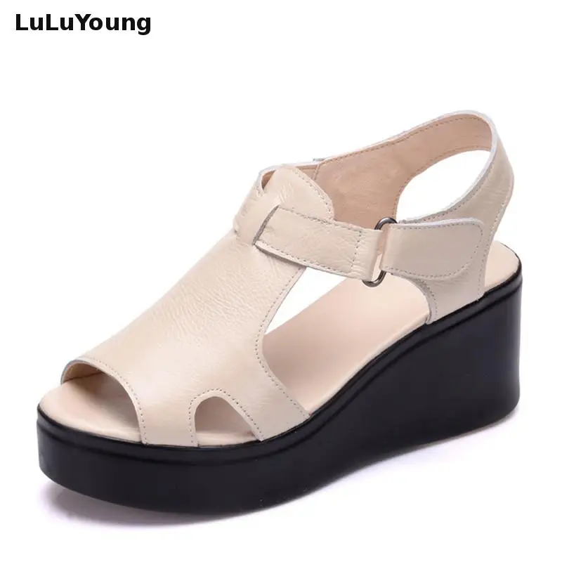 Новые летние женские босоножки Обувь для отдыха Удобные клиновидные сандалии