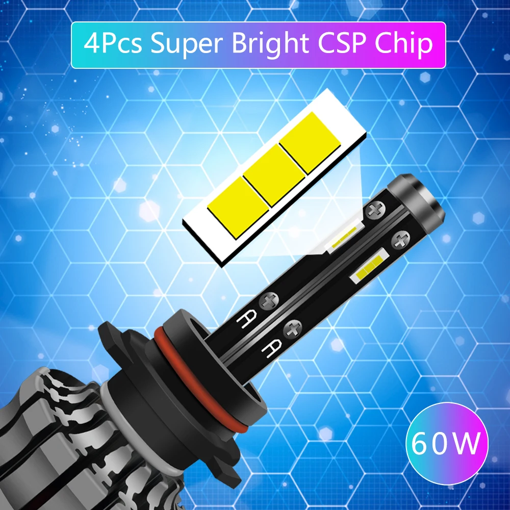 Светодиодные фары 2 Bombillas 36000LM H7 H1 H4 360 градусов 3570 CSP чипы 9005 hb3 H11 H8 9006 9012 faros coche Turbo