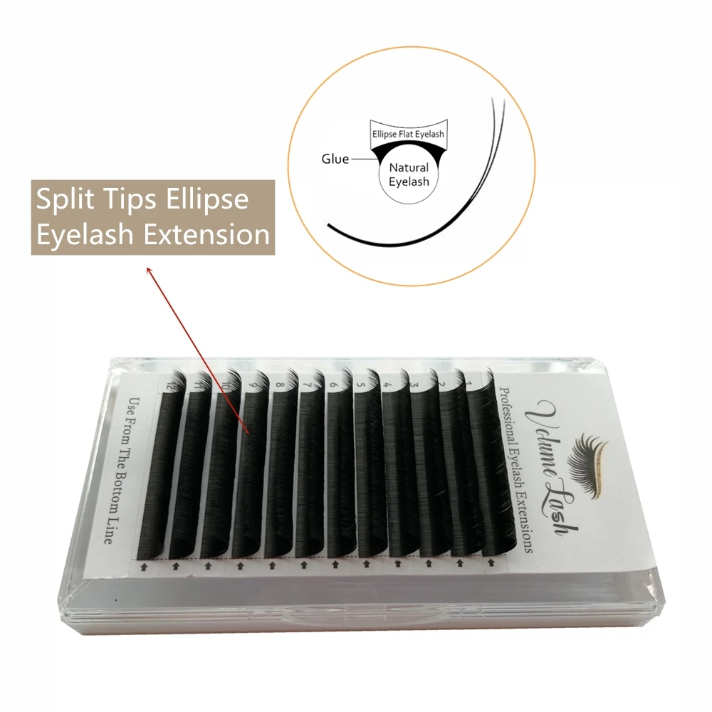 Эллипса плоские накладные ресницы норки эллипса Индивидуальные C/CC/D натуральные