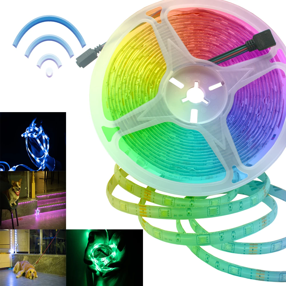 

LED Light Strip Lights WIFI Controller RGB 2835 No Waterproof 5M 10M 20M String Flexible Diode Background Decoration Night light