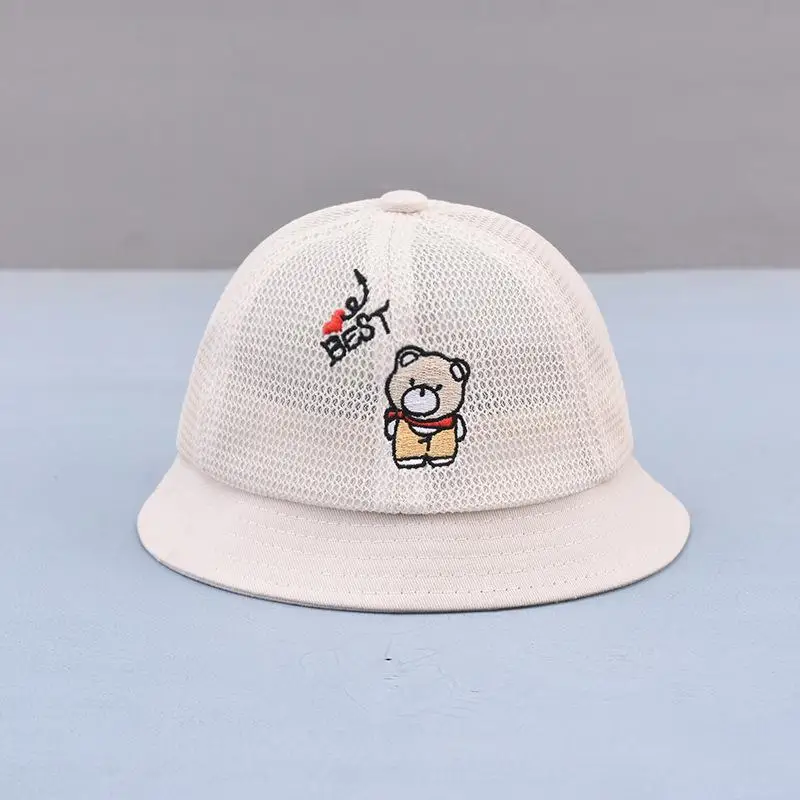 

Панама хлопковая с мультяшным медведем, сетчатая шляпа для отдыха на открытом воздухе, для путешествий, для мальчиков и девочек, 76