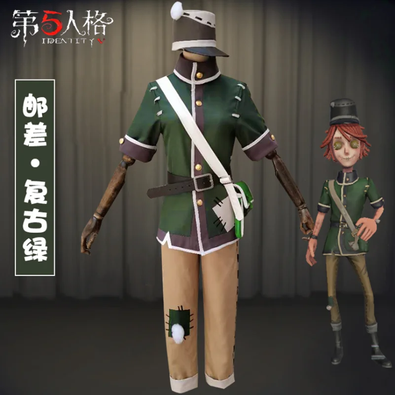 

Postman Victor Grantz cos Identity V anime man woman cosplay High-quality uniform costume full set Top + pants + hat + belt