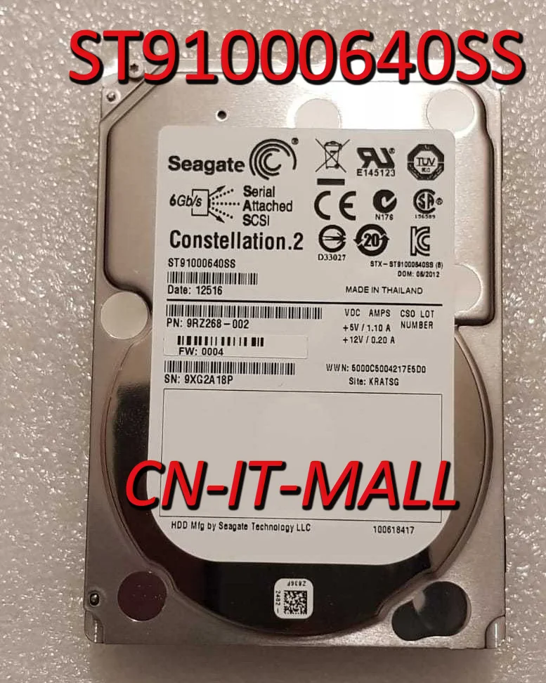 

Seagate Constellation.2 ST91000640SS, 1 ТБ, 7200 об/мин, 64 Мб кэш-памяти, SAS 6, 2,5 дюйма, внутренний жесткий диск для предприятий