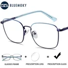 BLUEMOKY рецептурные прогрессивные очки для мужчин и женщин, квадратные оптические очки из сплава для близорукости, фотохромные очки с сисветильник