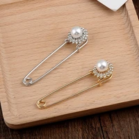 simple all match fashion brooch pearl rhinestone jewelry sweater womens coat pin cardigan shawl buckle clothes accessories pins