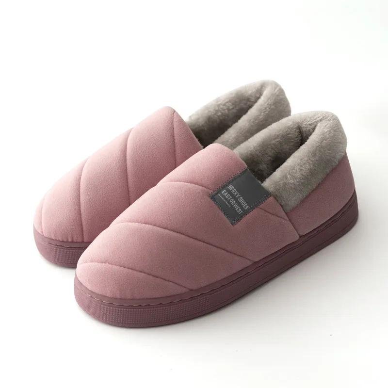 Men Women Indoor Slippers Winter Soft Warm Home Slippers Short Plush Home Non-slip Warm Couple shoes Men Large Size 36-47