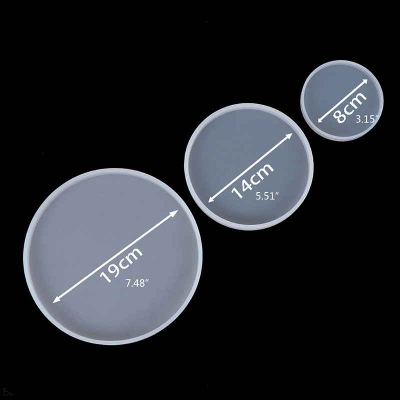 

3Pcs Round Tray Coaster Epoxy Resin Mold Cup Mat Mug Pad Crafts Silicone Mould a3 Pcs Round Tray Coaster Epoxy Resin Mold Cup Ma