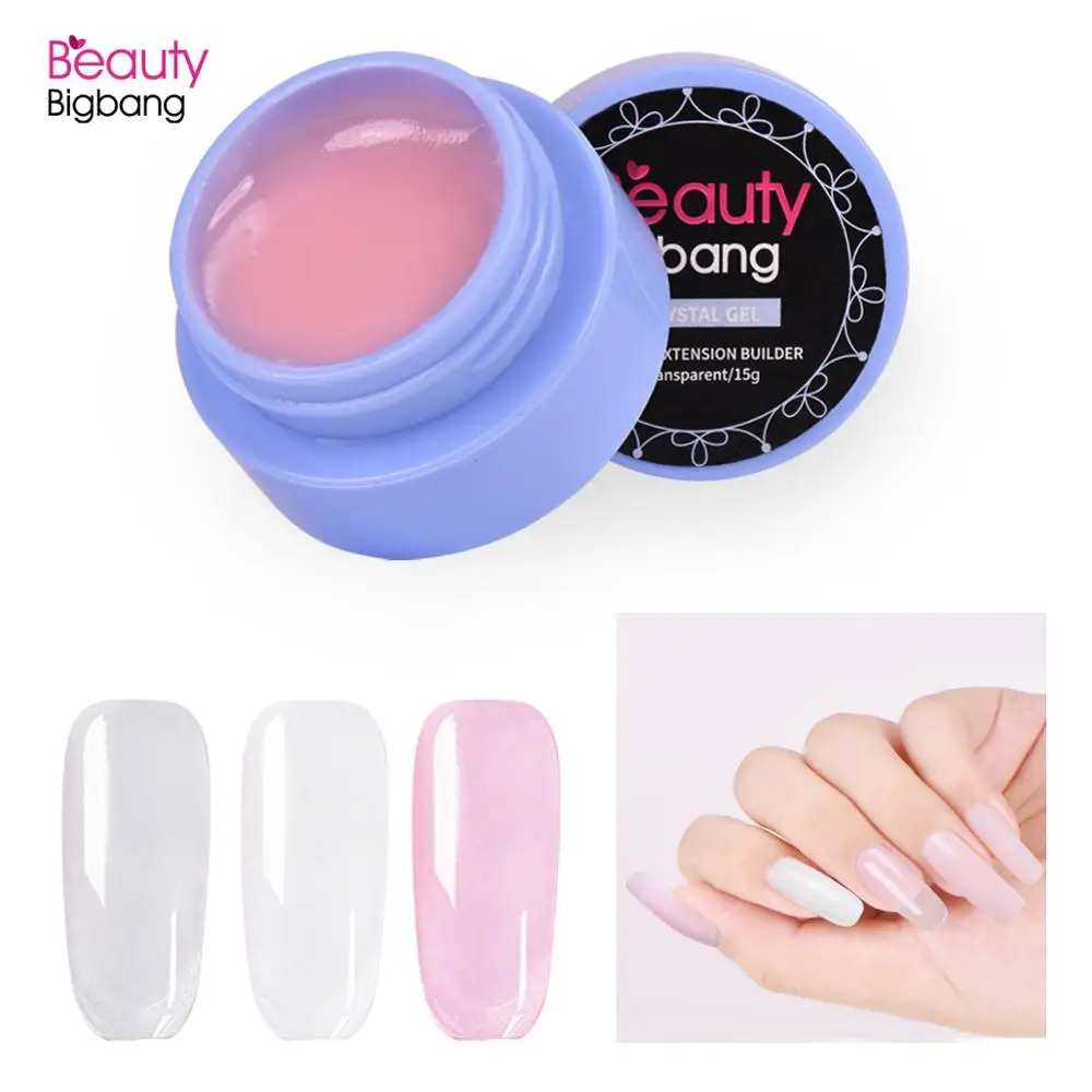 BeautyBigBang 15 г гель для наращивания ногтей, сделай сам, удлиняющие кончики для ногтей, клей для наращивания, Кристальное желе для дизайна ногтей, УФ светодиодный гель для наращивания