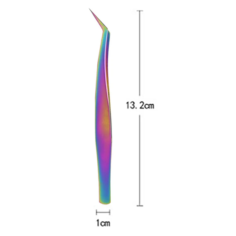 

1Pcs Curved Tweezers Rainbow Eyelash Extension Nails Decor Picker Dead Skin Remover Manicure Makeup Nail Tools