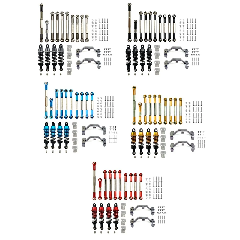 

Metal Steering Link Rod Pull Rod Mount Seat Shock Absorbers Set for WPL C14 C24 C24-1 1/16 RC Car Upgrade Parts