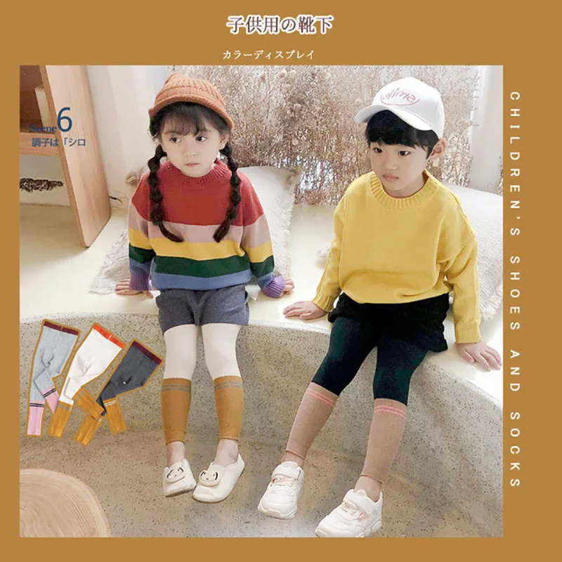 SLKMSWMDJ/осенне зимние повседневные детские штаны с двойной иглой модные леггинсы