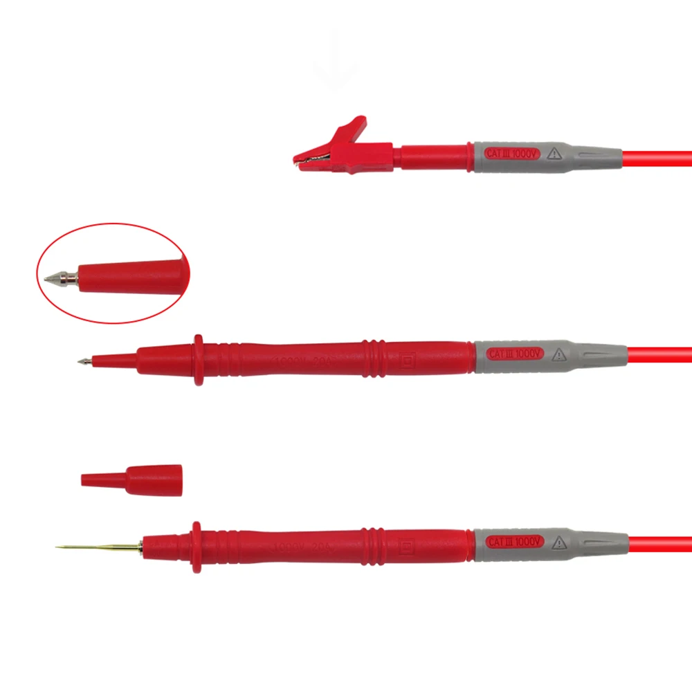 Cleqee P1300 Series Replaceable Multimeter Probe Test Hook&ampTest Lead kits 4mm Banana Plug Alligator Clip stick | Инструменты