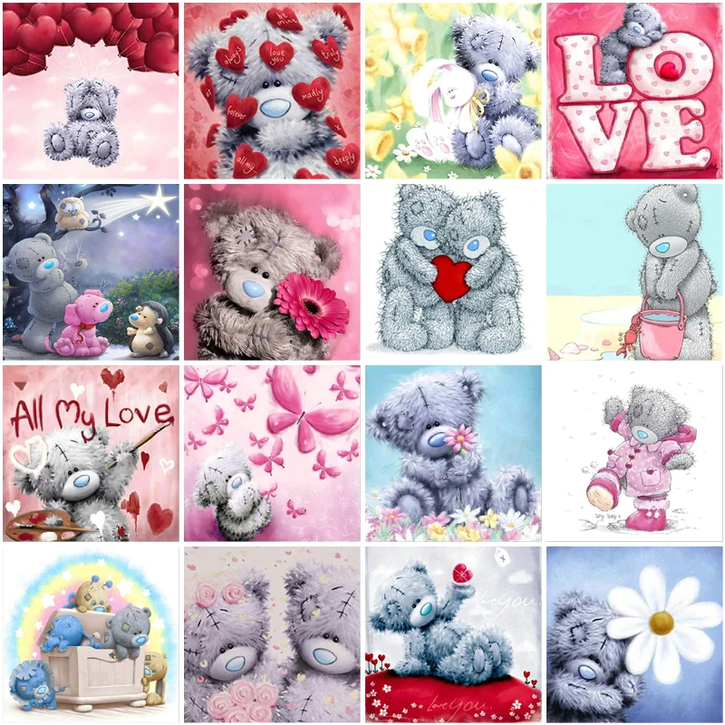

5D DIY Diamond Painting Teddy Bear Cross Stitch Full Square Round Drill Diamond Embroidery Mosaic Picture of Rhinestones Decor