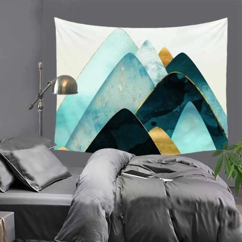 Новый Индийский гобелен акварельного цвета с узорами принтом гор Мандала хиппи