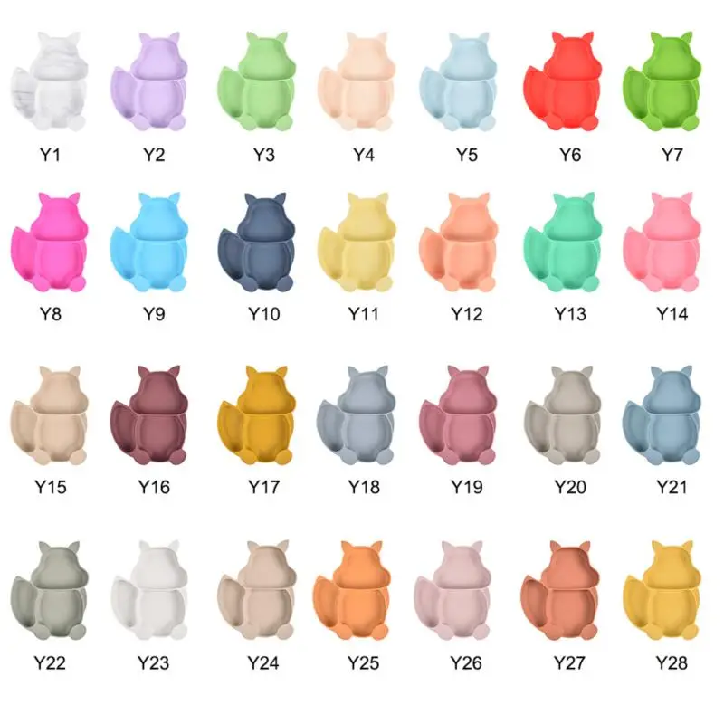 

6 шт./компл., Детские тарелки, миска, набор из пищевого силикона, присоска для кормления ребенка, посуда, нескользящая присоска для детей