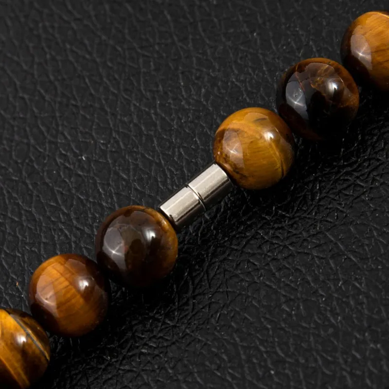 

Natural Tiger's Eye Bracelet Elastic Yoga Gem Healing Energy Stone Men and Women Elastic Bracelet