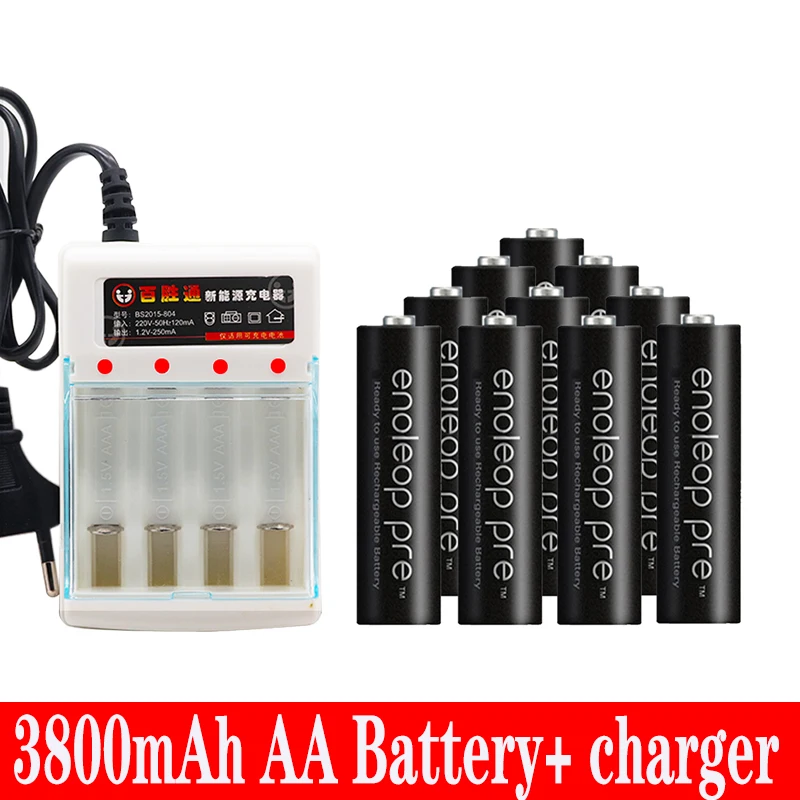 Figh качество 1 2 V 3800mAh NI MH AA предварительно Заряженная аккумуляторная батарея aa для