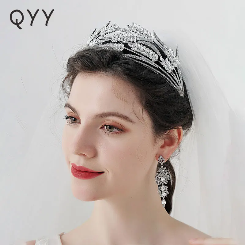 

QYY Rhinestone Wedding Crown Hair Jewelry Bridal Headpiece Tiaras and Crowns for Women Hair Accessories Bride Headdress Gift