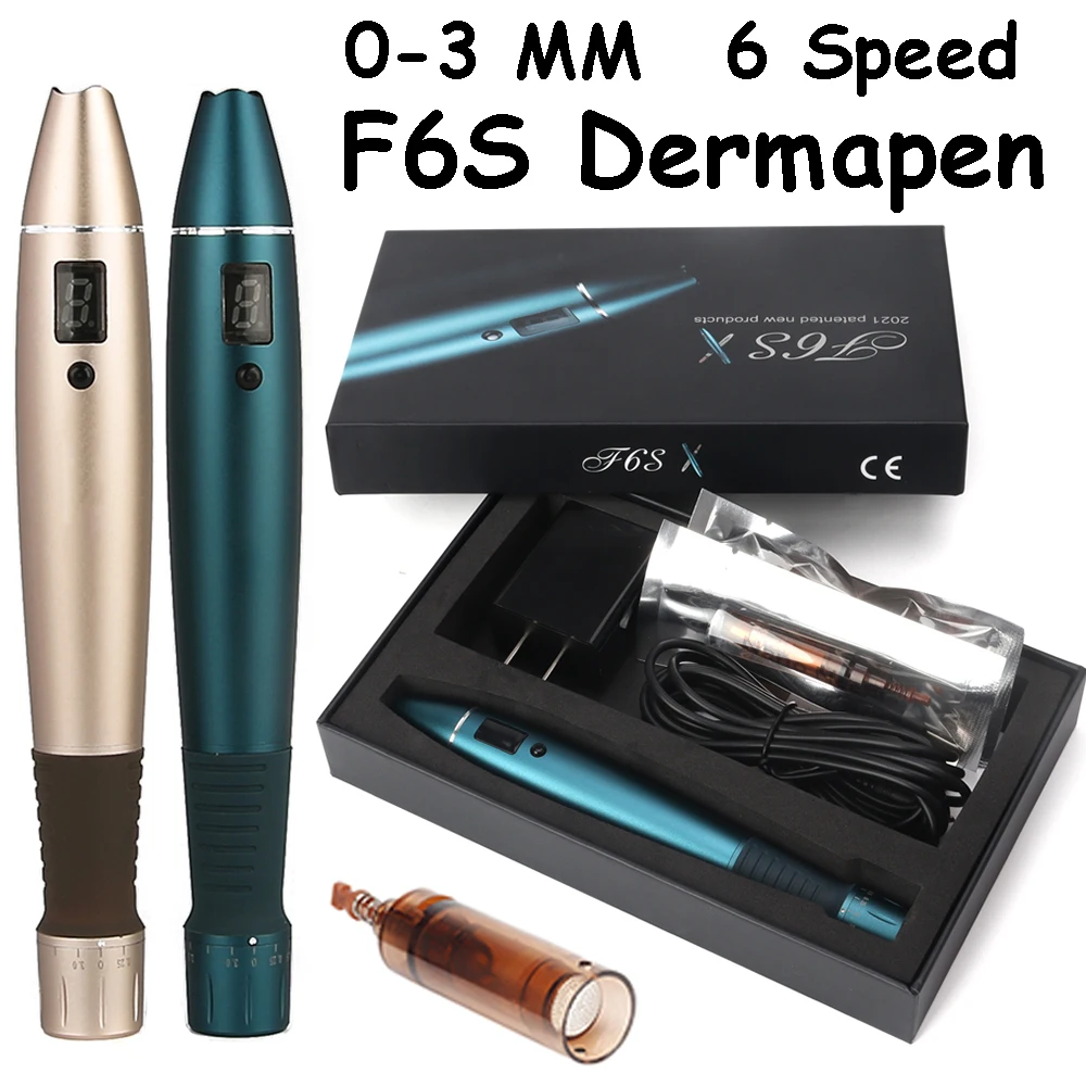 Dermapen F6S Electric Auto Micro Needle System Mesotherapy MTS Microneedling Skin Facial Care Professional Derma Pen Wireless