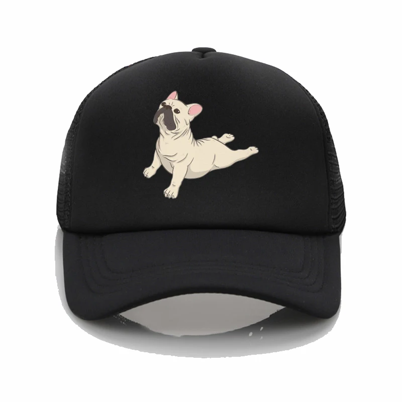 

French Bulldog Pet Dog Lover Trucker Hats Mens Womens Summer sun hat Adjustable Snapback Hats graffiti baseball cap