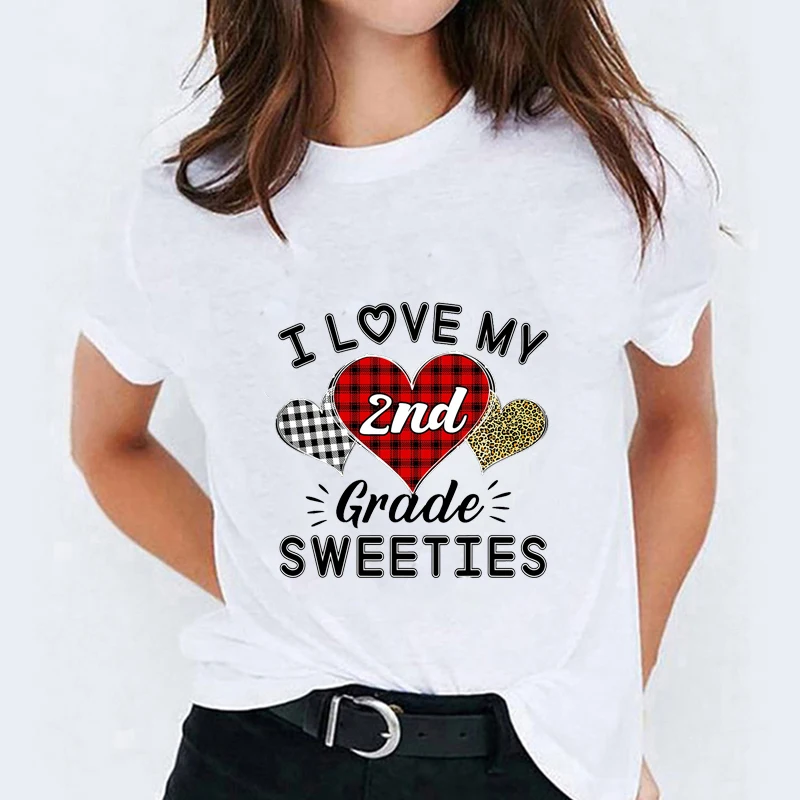 

Women T Shirt I Love My 1st Grade Sweeties Aesthetic Graphic Tee Shirt Harajuku Shirt Vintage Oversized T Shirt Women Streetwear