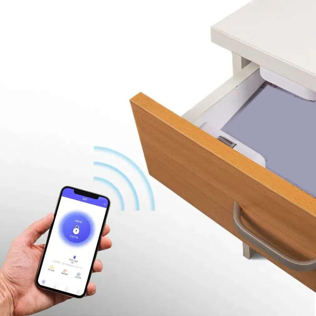 T1 Smart APP Drawer Lock Free Hole Invisible File Cabinet Wardrobe Shoe Letter Box | Красота и здоровье