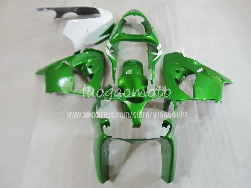 

Набор матовых зеленых пластиковых обтекателей для Kawasaki Zx9r 2000 полный обтекатель для телескопического кузова ЗХ 9r 00 01