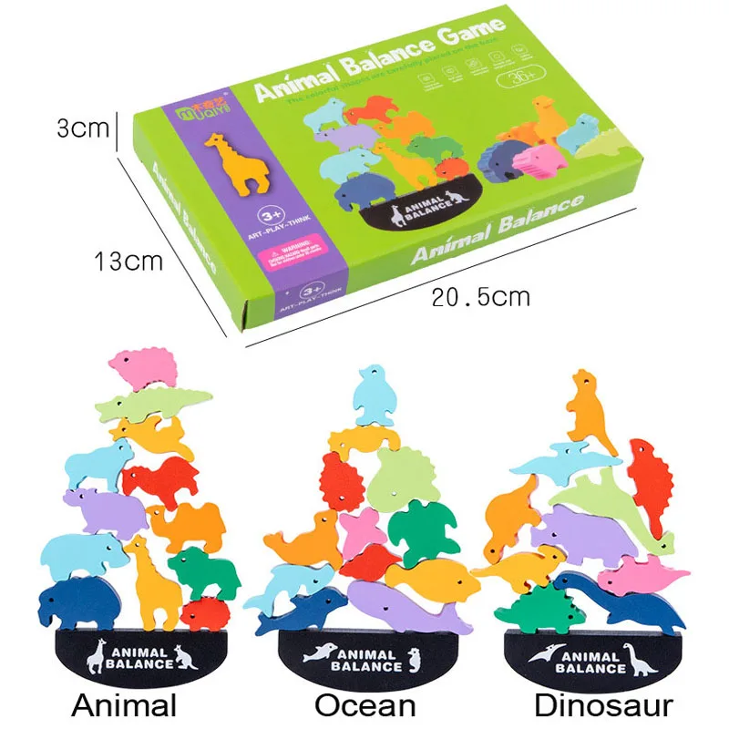 

Educational Toys Animal Balance Blocks Stacked High wooden Toys Exercise Children's Hand-eye Coordination Ability Preschool Toy