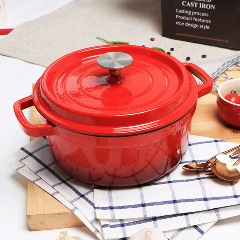 

Big 20-26CM Cast Iron Enamel Pot Cookware Carbon Steel Enamel Dutch Oven Pot Set
