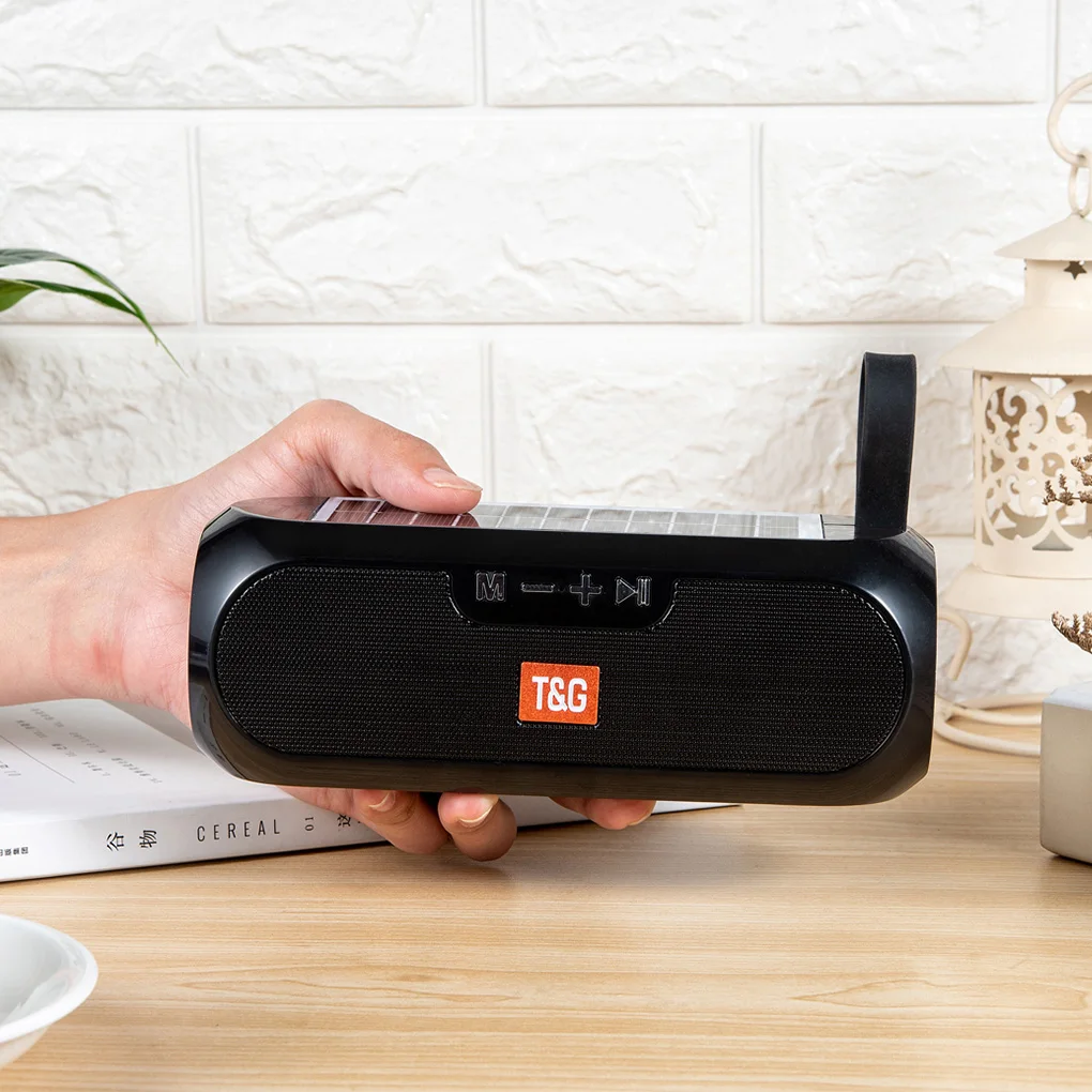 

Portable Column Wireless Bluetooth bass Speaker Stereo Music Box Solar Power Bank Boombox waterproof USB AUX FM radio super