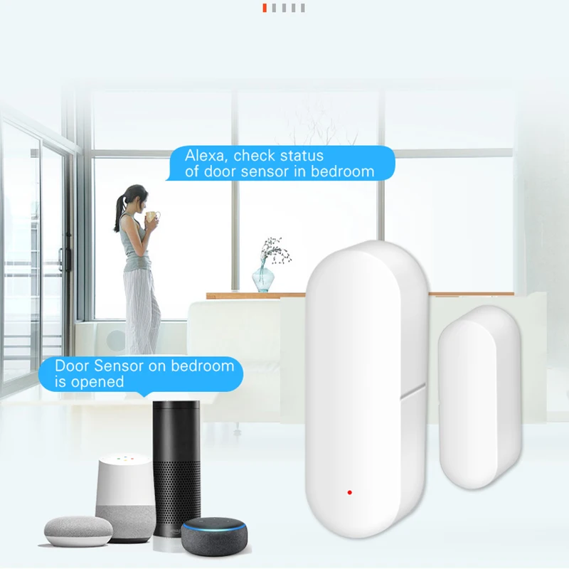 Tuya умный WiFi датчик для двери открытые/Закрытые детекторы совместимы с Alexa Google Home