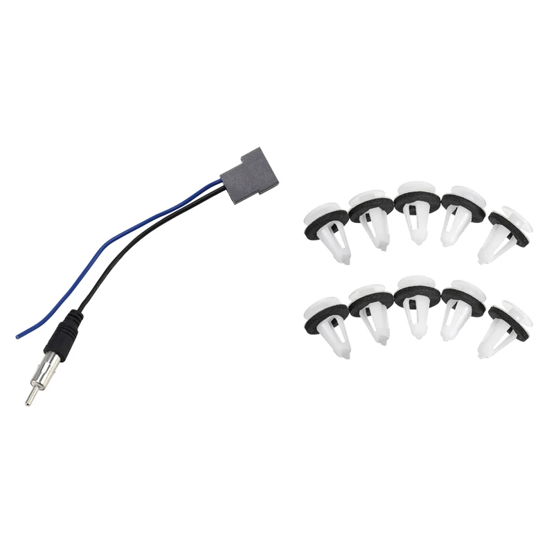 

10 шт. автомобильные крепежные зажимы для карт, зажимы для панели и 1 шт. антенный кабель для вторичного радиоадаптера