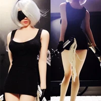 16 nil mechanical era woman robot ulha nierautomata 2b sister female black underwear dress miniskirt for 12 inch action figure