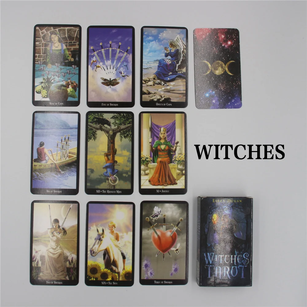 witches-tarot Магическая колода Таро английское издание загадочное Таро семейная настольная игра вечерние карты игра(9 стилей на выбор - Цвет: witches-tarot