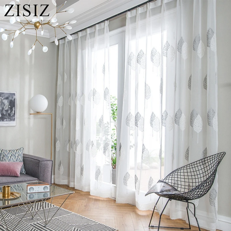 Вышитые прозрачные шторы для гостиной спальни кухни тюлевые занавески из вуали