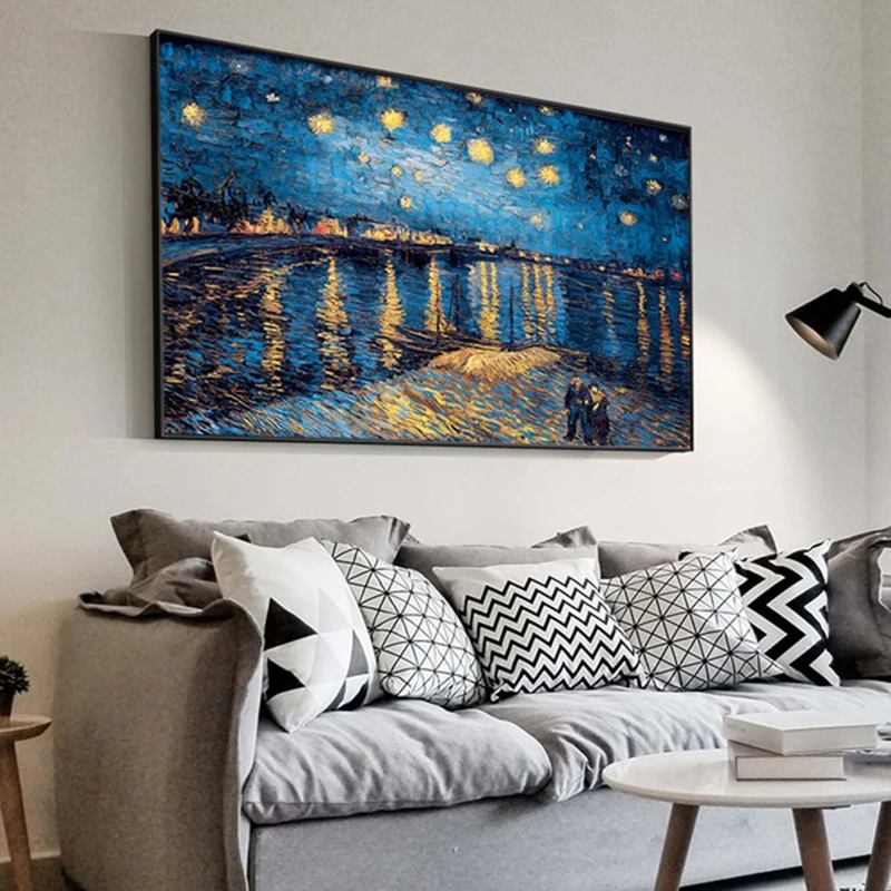Famous Painting Van Gogh Starry Night Canvas Paintings Impressionist Pictures for Living Room(No Frame) | Дом и сад