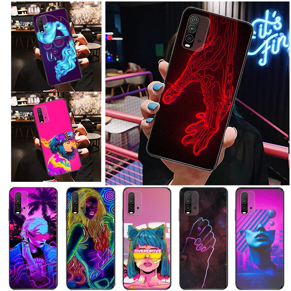 

Hand Color Painting Phone Case For Xiaomi Redmi 9i 9AT 9 9T 9A 9C Note 9 9T 9S Pro MAX 5G 10X Pro 4G 5G Back Cover Coque Cases