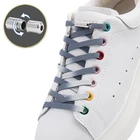 Шнурки для обуви, градиентные, без завязывания, эластичные шнурки для кроссовок, резиновые шнурки без завязок, шнурки на плоской подошве для детей и взрослых