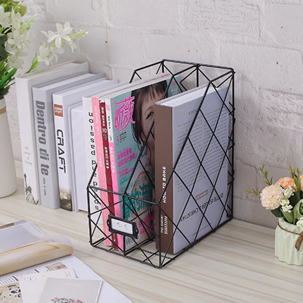 Nordic Book File Stand Iron Desktop Multi-layer Magazine Rack Cosmetic Storage LFX-ING |