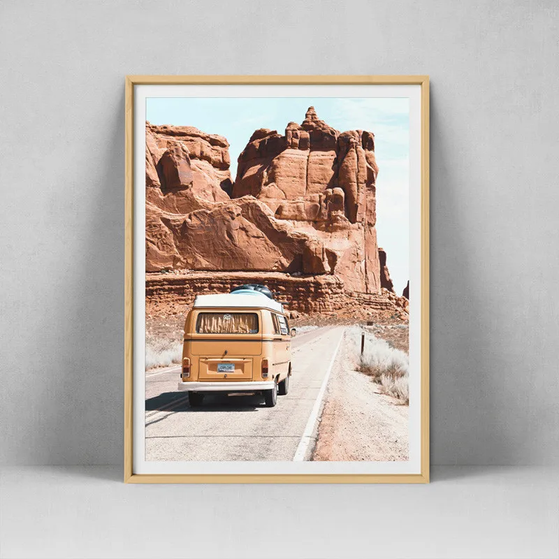 Северная Европа пустыня кактус холст постер стиль пейзаж природа Джошуа дерево