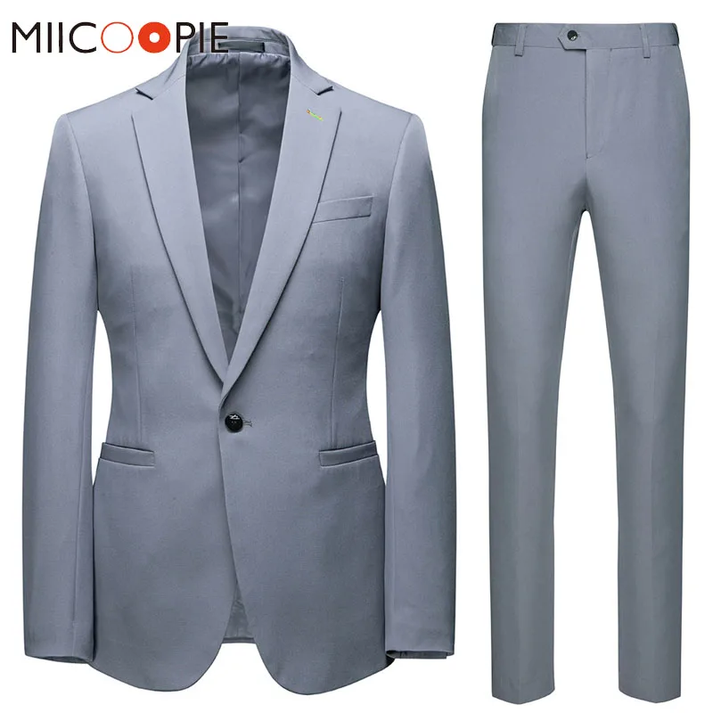 

Мужские костюмы наборы 2019 брендовый серый деловой Блейзер брюки Terno свадебное платье мужской костюм смокинг Homme Mariage Slim Fit Куртка пальто